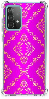 B2Ctelecom GSM Hoesje Samsung Galaxy A52 4G/5G Leuk TPU Back Case met transparante rand Barok Roze