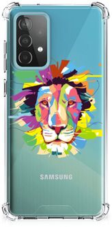 B2Ctelecom GSM Hoesje Samsung Galaxy A52 4G/5G Leuk TPU Back Cover met transparante rand Lion Color