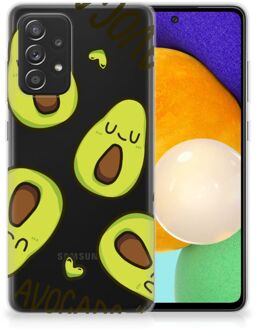 B2Ctelecom GSM Hoesje Samsung Galaxy A52 (5G/4G) Backcase TPU Siliconen Hoesje Transparant Avocado Singing