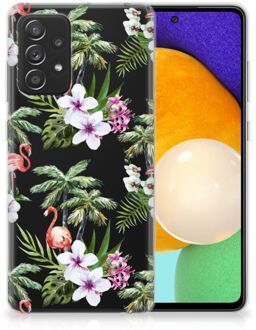 B2Ctelecom GSM Hoesje Samsung Galaxy A52 (5G/4G) Doorzichtig Hoesje Flamingo Palms