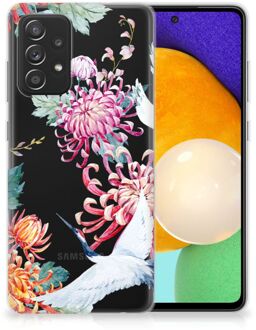 B2Ctelecom GSM Hoesje Samsung Galaxy A52 (5G/4G) Smartphonehoesje Customize Bird Flowers