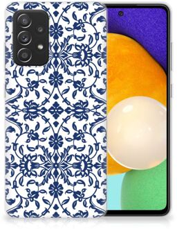 B2Ctelecom GSM Hoesje Samsung Galaxy A52 (5G/4G) Trendy Telefoonhoesjes Flower Blue