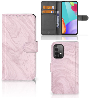 B2Ctelecom GSM Hoesje Samsung Galaxy A52 Flip Case Marble Pink