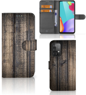 B2Ctelecom GSM Hoesje Samsung Galaxy A52 Leuk Case Cadeau voor Mannen Steigerhout