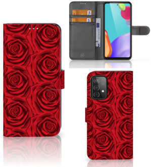 B2Ctelecom GSM Hoesje Samsung Galaxy A52 Mobiel Bookcase Red Roses