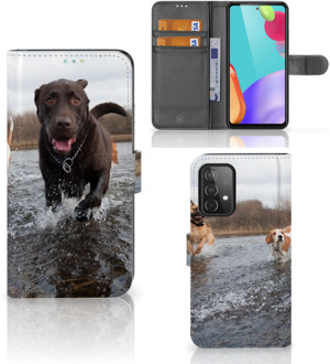 B2Ctelecom GSM Hoesje Samsung Galaxy A52 Wallet Book Case Honden Labrador