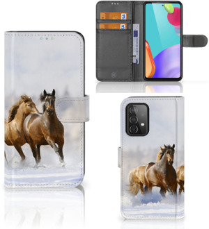 B2Ctelecom GSM Hoesje Samsung Galaxy A52 Wallet Book Case Paarden