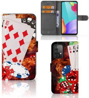 B2Ctelecom GSM Hoesje Samsung Galaxy A52 Wallet Book Case Personaliseren Casino