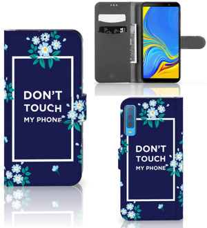 B2Ctelecom GSM Hoesje Samsung Galaxy A7 (2018) Flowers Blue DTMP