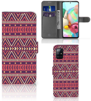 B2Ctelecom GSM Hoesje Samsung Galaxy A71 Bookcase Aztec Purple