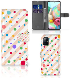 B2Ctelecom GSM Hoesje Samsung Galaxy A71 Flip Cover Dots