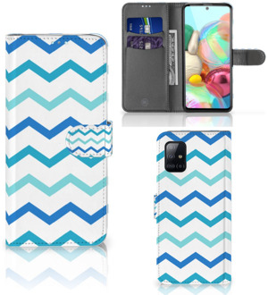 B2Ctelecom GSM Hoesje Samsung Galaxy A71 Foto hoesje Zigzag Blauw