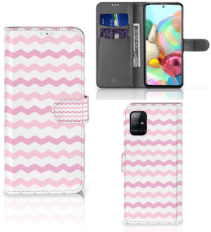 B2Ctelecom GSM Hoesje Samsung Galaxy A71 Hoesje ontwerpen Waves Roze