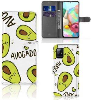 B2Ctelecom GSM Hoesje Samsung Galaxy A71 Mobiel Bookcase Valentijn Cadeautje Haar Avocado Singing