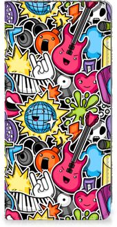 B2Ctelecom GSM Hoesje Samsung Galaxy A71 Telefoonhoesje Portemonnee Punk Rock