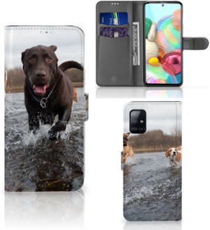 B2Ctelecom GSM Hoesje Samsung Galaxy A71 Wallet Book Case Honden Labrador