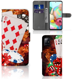 B2Ctelecom GSM Hoesje Samsung Galaxy A71 Wallet Book Case Personaliseren Casino