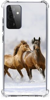 B2Ctelecom GSM Hoesje Samsung Galaxy A72 4G/5G Bumper Hoesje met transparante rand Paarden