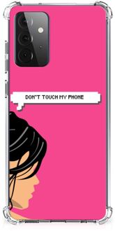 B2Ctelecom GSM Hoesje Samsung Galaxy A72 4G/5G Cover Case met transparante rand Woman Don't Touch My Phone