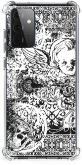 B2Ctelecom GSM Hoesje Samsung Galaxy A72 4G/5G Doorzichtige Silicone Hoesje met transparante rand Skulls Angel