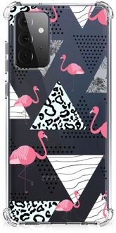 B2Ctelecom GSM Hoesje Samsung Galaxy A72 4G/5G GSM Hoesje met doorzichtige rand Flamingo Triangle