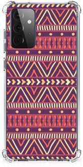 B2Ctelecom GSM Hoesje Samsung Galaxy A72 4G/5G Hoesje met naam met transparante rand Aztec Purple