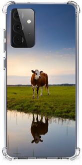 B2Ctelecom GSM Hoesje Samsung Galaxy A72 4G/5G Hoesje met Tekst met transparante rand Koe