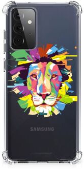 B2Ctelecom GSM Hoesje Samsung Galaxy A72 4G/5G Leuk TPU Back Cover met transparante rand Lion Color