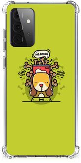 B2Ctelecom GSM Hoesje Samsung Galaxy A72 4G/5G Silicone Back Case met transparante rand Doggy Biscuit