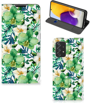 B2Ctelecom GSM Hoesje Samsung Galaxy A72 (5G/4G) Bookcase Cover Orchidee Groen