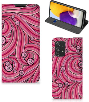 B2Ctelecom GSM Hoesje Samsung Galaxy A72 (5G/4G) Foto Hoesje ontwerpen Swirl Pink