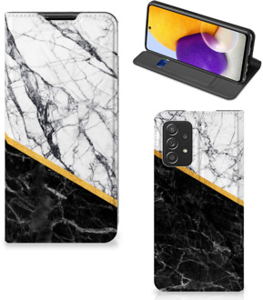 B2Ctelecom GSM Hoesje Samsung Galaxy A72 (5G/4G) Mobiel Case Marble White Black