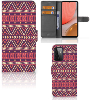 B2Ctelecom GSM Hoesje Samsung Galaxy A72 Bookcase Aztec Purple