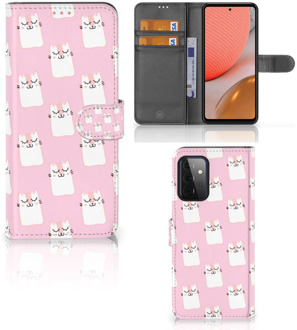 B2Ctelecom GSM Hoesje Samsung Galaxy A72 Bookcase Valentijn Cadeaus Sleeping Cats