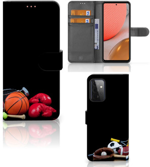 B2Ctelecom GSM Hoesje Samsung Galaxy A72 Bookcover Ontwerpen Voetbal, Tennis, Boxing… Sports