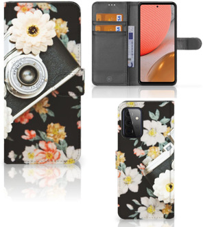 B2Ctelecom GSM Hoesje Samsung Galaxy A72 Bookcover Vintage Camera