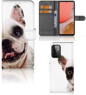 B2Ctelecom GSM Hoesje Samsung Galaxy A72 Bookstyle Case Franse Bulldog