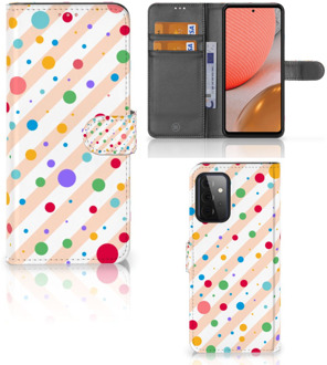 B2Ctelecom GSM Hoesje Samsung Galaxy A72 Flip Cover Dots