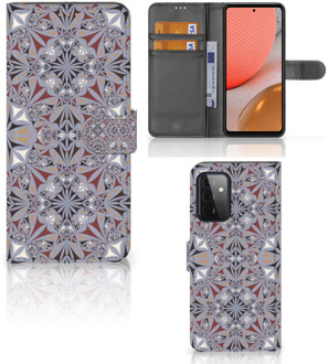 B2Ctelecom GSM Hoesje Samsung Galaxy A72 Flipcover Flower Tiles