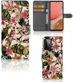 B2Ctelecom GSM Hoesje Samsung Galaxy A72 Fotohoesje ontwerpen Flowers