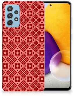 B2Ctelecom GSM Hoesje Samsung Galaxy A72 Hoesje met Tekst Batik Red