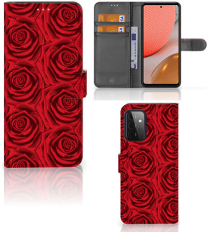 B2Ctelecom GSM Hoesje Samsung Galaxy A72 Mobiel Bookcase Red Roses