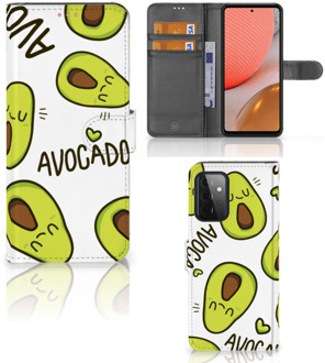 B2Ctelecom GSM Hoesje Samsung Galaxy A72 Mobiel Bookcase Valentijn Cadeautje Haar Avocado Singing