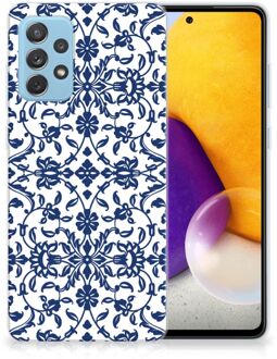 B2Ctelecom GSM Hoesje Samsung Galaxy A72 Trendy Telefoonhoesjes Flower Blue