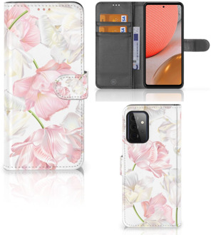 B2Ctelecom GSM Hoesje Samsung Galaxy A72 Wallet Book Case Cadeau voor Mama Lovely Flowers