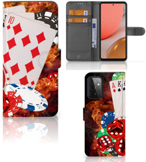 B2Ctelecom GSM Hoesje Samsung Galaxy A72 Wallet Book Case Personaliseren Casino