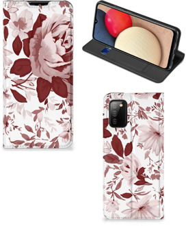 B2Ctelecom GSM Hoesje Samsung Galaxy M02s | A02s Bookcase Watercolor Flowers