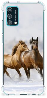 B2Ctelecom GSM Hoesje Samsung Galaxy M02s | A02s Bumper Hoesje met transparante rand Paarden