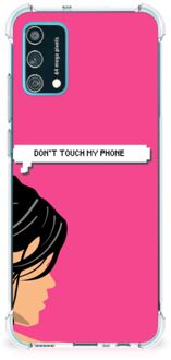 B2Ctelecom GSM Hoesje Samsung Galaxy M02s | A02s Cover Case met transparante rand Woman Don't Touch My Phone