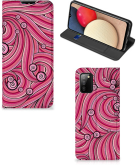 B2Ctelecom GSM Hoesje Samsung Galaxy M02s | A02s Foto Hoesje ontwerpen Swirl Pink